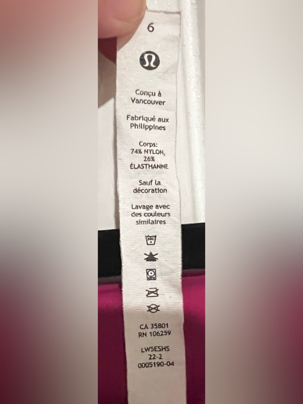 Lululemon Size 6 Instill HR Tight 25” Magenta Purple Pink Smooth Cover Yoga Pant - Picture 12 of 12
